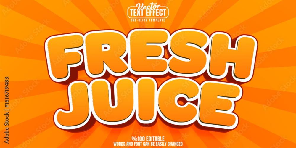 Poster juicy editable text effect, customizable fresh and oraninferno editable text effect, customizable he