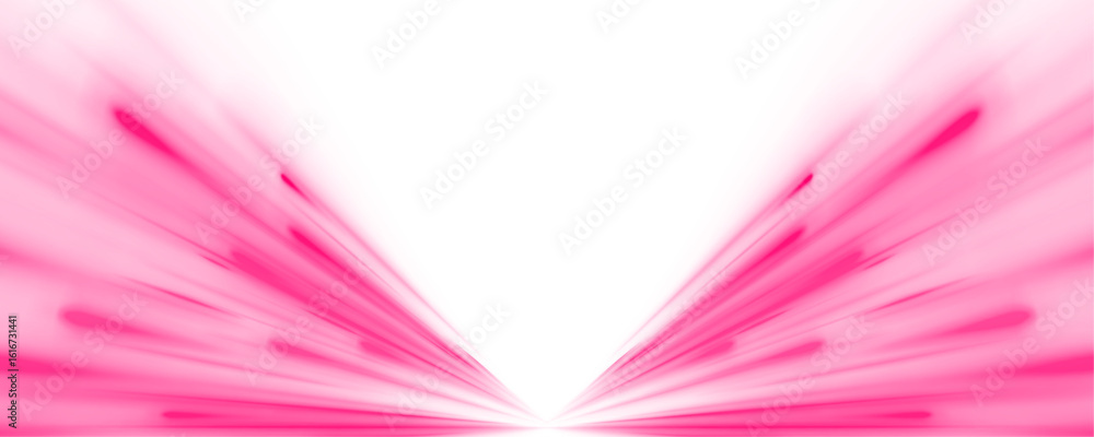 Poster Shiny fiery red neon stripes on white transparent background PNG. Radial color spirals. Vector blue glowing lines air flow effect. Speed connection vector background. 