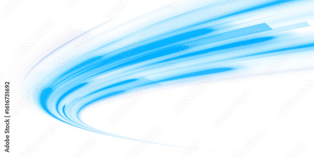 Poster digital image of light rays, striped lines on a blue light background. design element for visualizin