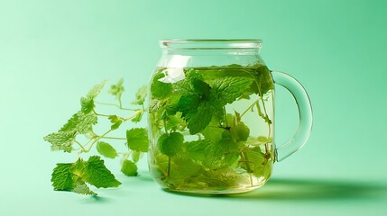 glass of fresh green tea