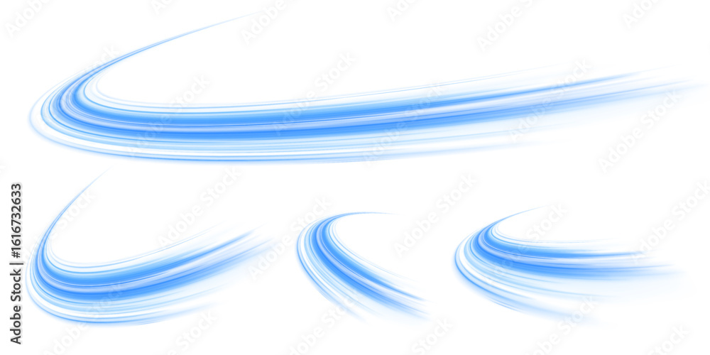 Poster vector illustration png of fast data transfer with luminous neon waves and sparkling spiral sparks. 