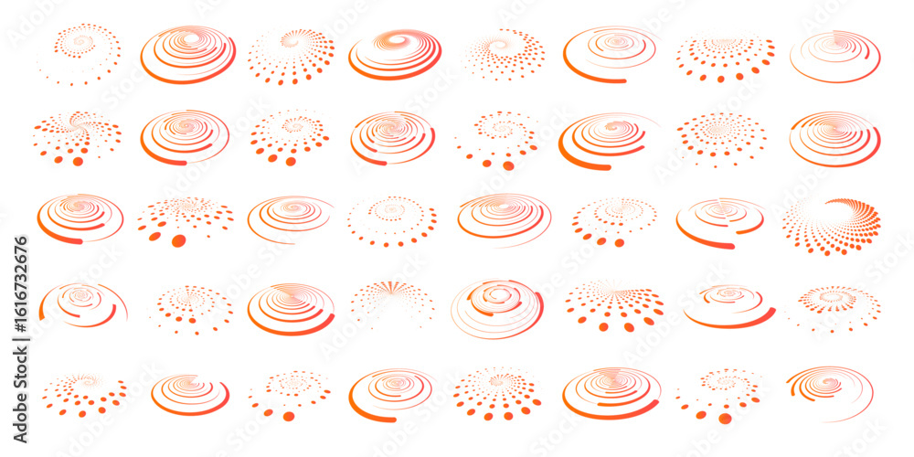 Poster draw dotted speed lines with new colors on a white transparent background. abstract round halftone f