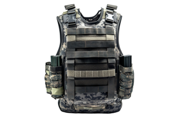 Black bulletproof military tactical vest