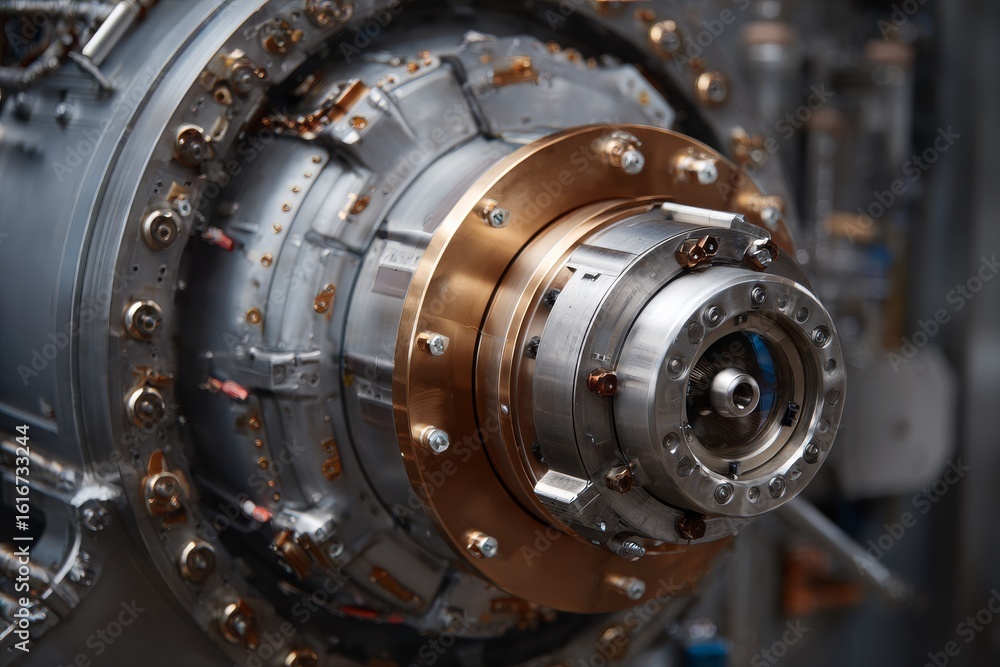Poster detailed view of a precision-engineered turbine component showcasing fine mechanics and craftsmanshi