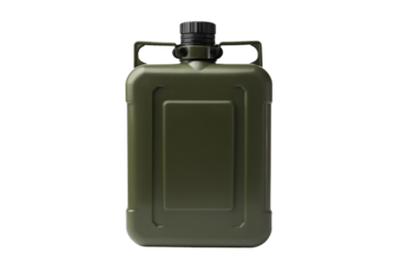 Green plastic army water canteen