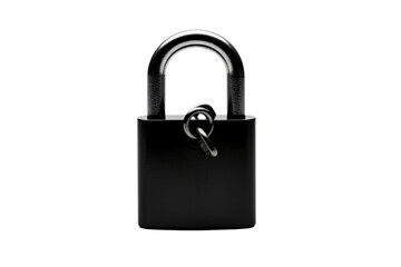 Naklejka premium Solid black metal padlock for security use
