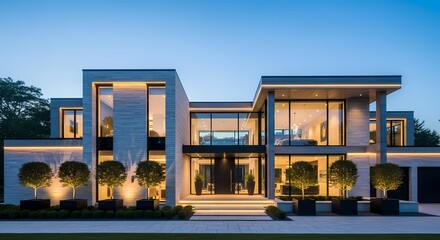 Fototapeta premium Modern Home Exterior Architecture Luxury Real Estate Photo