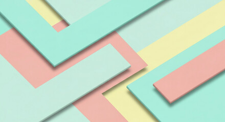 Fototapeta premium Soft pastel geometric shapes creating clean modern background for design projects