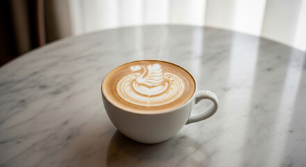 Enjoy a steaming latte with beautiful swan art, perfect for morning cafes