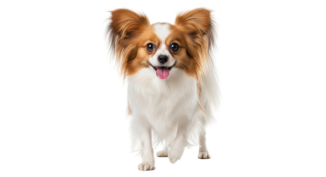 Isolated Papillon Dog Standing
