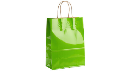 Isolated Green Paper Shopping Bag