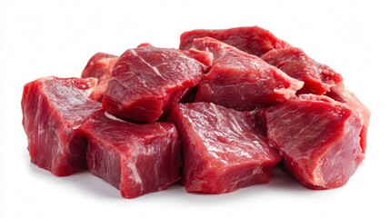 Fototapeta premium Fresh Meat Cuts on White Background for Food Photography and Menu Design