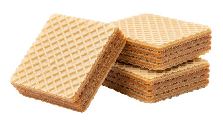 Isolated Stack of Chocolate Wafers