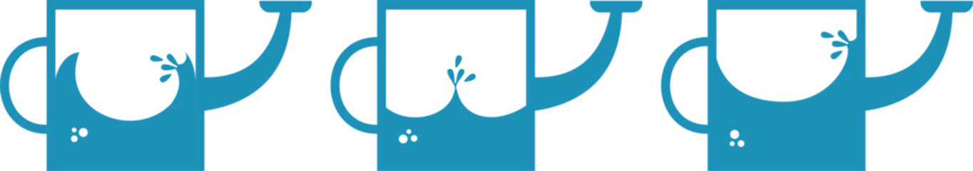 watering can for watering flowers and plants, summer watering can with water and splashes