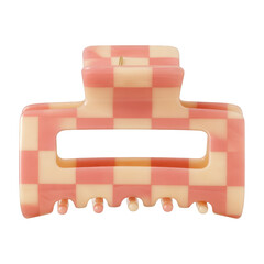 Naklejka na ściany i meble PNG Checkered pink hair clip