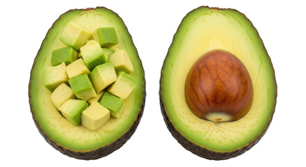 Isolated Avocado Halves