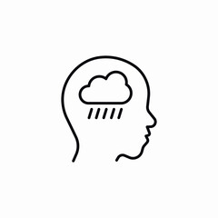 head rain cloud icon sign vector