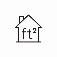 house foot area icon sign vector