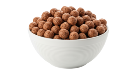 Isolated Bowl of Chocolate Cereal Balls