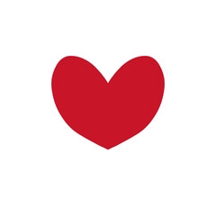 Simple Red Heart Icon – Flat Love Symbol for Valentine or Romance Design