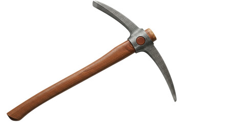 Isolated Pickaxe with Wooden Handle