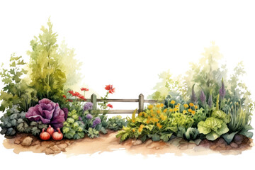 PNG Vegetable garden painting outdoors flower.