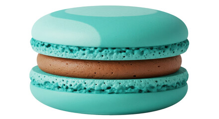 Isolated Teal Macaron Cookie