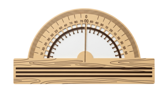 Isolated Wooden Protractor