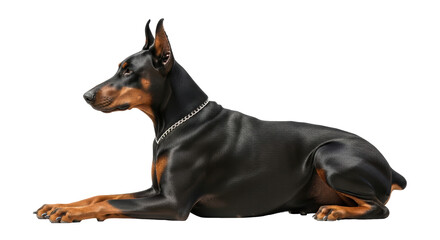 Isolated Lying Doberman