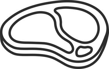 Steak meat icon. Vector. Line style. 