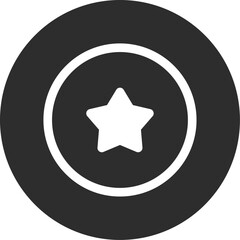 Black plate with star icon. Restaurant rating or food review symbol. Vector.