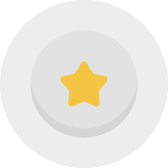 White plate with golden star icon. Restaurant rating or food review symbol. Vector illustration.