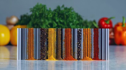 Spices pouring, kitchen counter, fresh herbs, vegetables, food blog