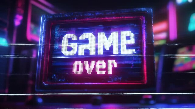 A game over message on an old-fashioned arcade screen.