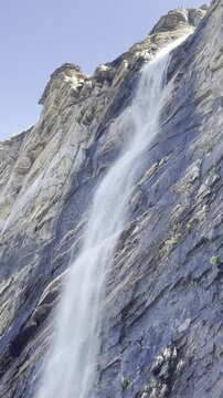 Beautiful Waterfall in Mountains of Chitta Katha Lake, AJK, Pakistan