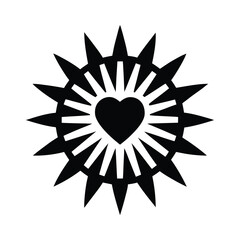 Adinkra Heartburst Icon Vector Illustration