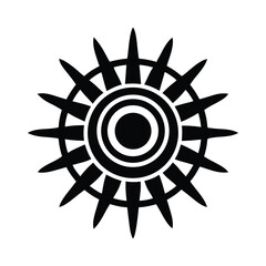 Adinkra Sun Glyph Icon Vector Illustration