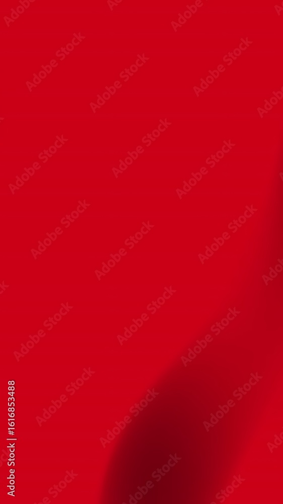 Poster solid red background with subtle shading.