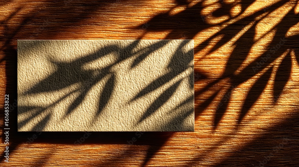 Poster subtle shadow of branches on a textured surface.