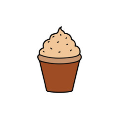Delicious tiramisu flavored ice cream served in an elegant dessert cup on a white background