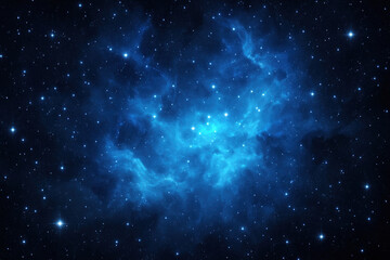 Obraz premium Blue Nebula with Stars in Deep Space, Illustration