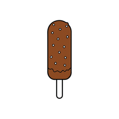 Delicious almond chocolate bar ice cream with inviting crunchy texture illustration for food branding and marketing