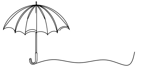 black umbrella isolated on white