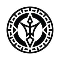 Tribal Rune Dial Icon Vector Illustration