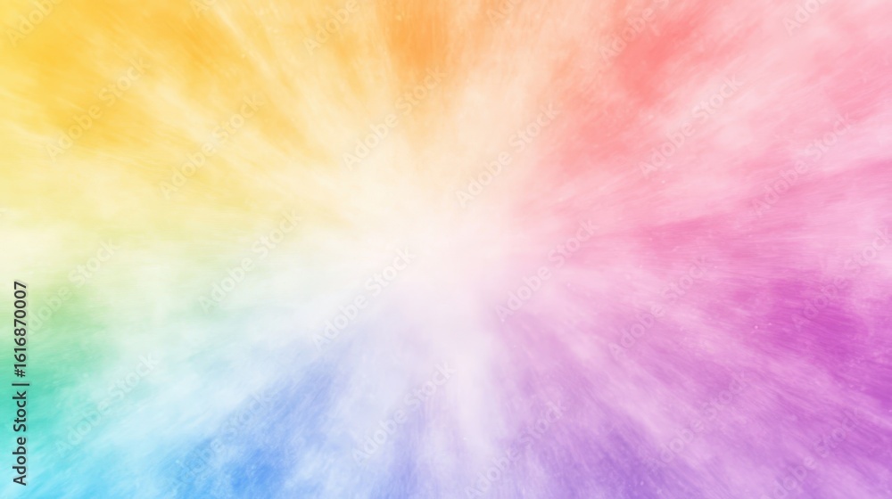 Aufkleber rainbow pastel background with soft blur and empty space in center