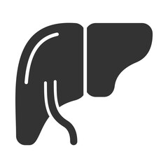 Liver Icon Glyph Style. Vector Illustration Design