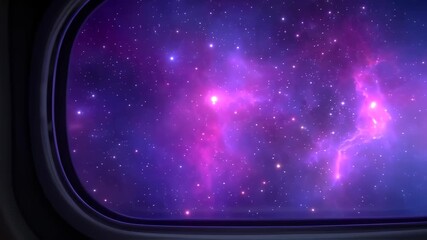 Mesmerizing Cosmic Voyage Through Vibrant Nebula Views From Spaceship Window