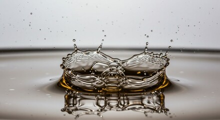 Dynamic water crown impact captured in mesmerizing high-speed photography close up