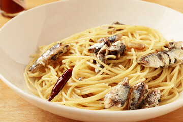 オイルサーディンのパスタ