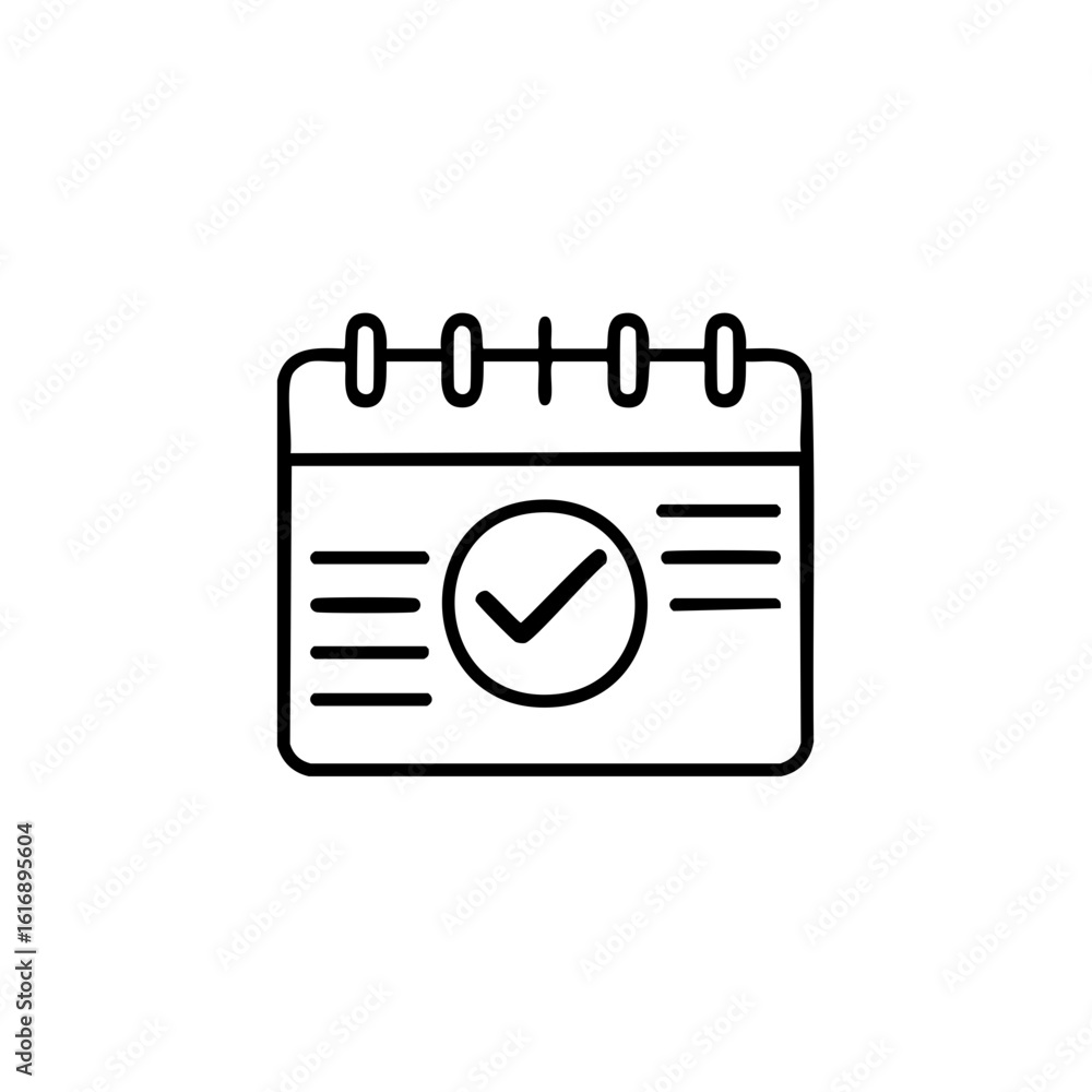 Aufkleber calendar icon with check mark symbolizing schedule appointments and deadlines